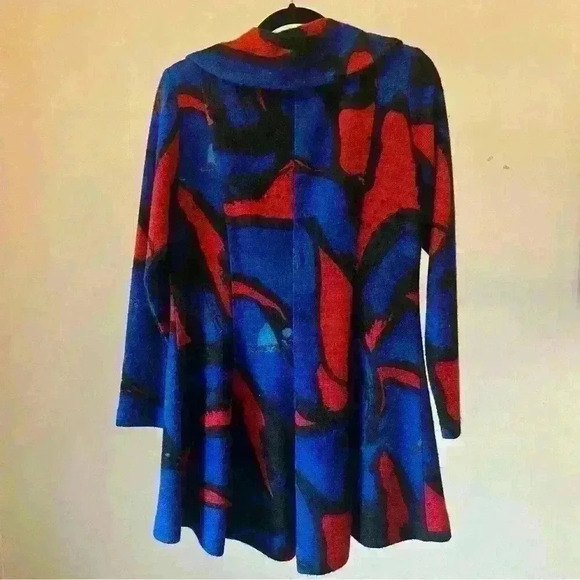 Vintage Women’s Long Blazer, Modes Crystal Fashions, Fits size S/M, Red/Blue - Picture 6 of 6